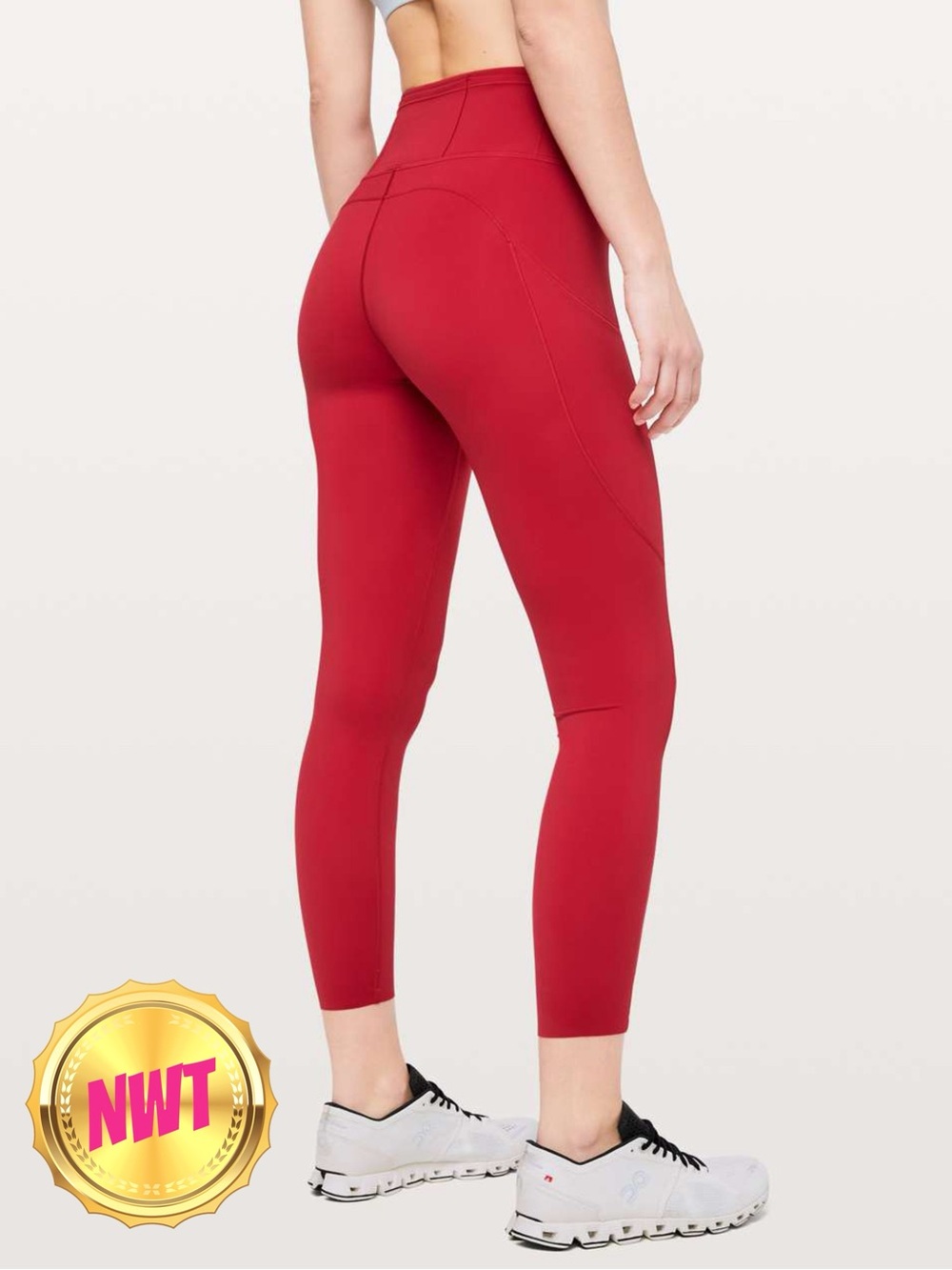 lululemon 25” Fast & Free 7/8 Tight II *Non-Reflective Leggings Dark Red Size 6
